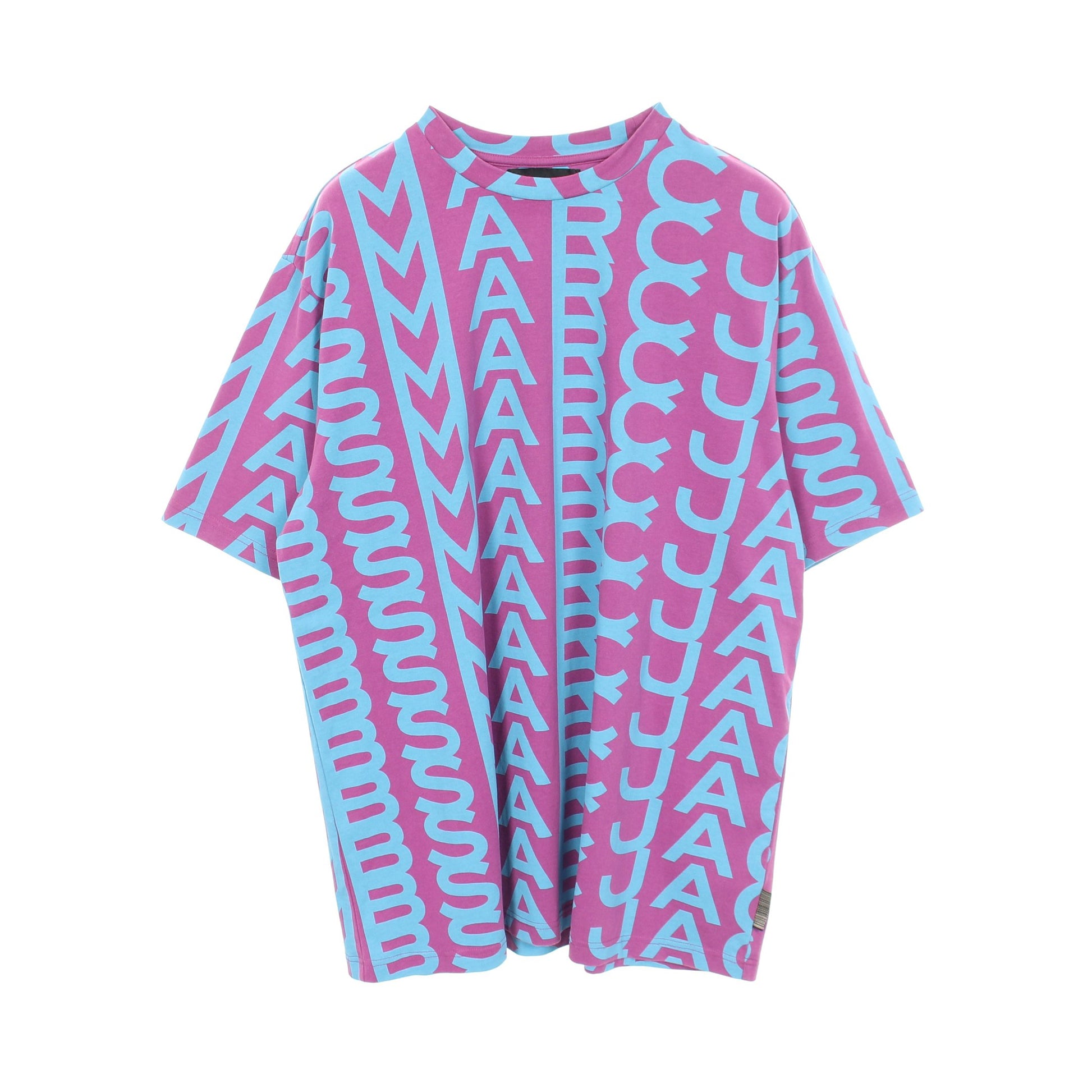 Monogram Big T-Shirt ロゴ総柄 クルーネック 半袖Tシャツ コットン パープル ブルー マークジェイコブス トップス MARC JACOBS
