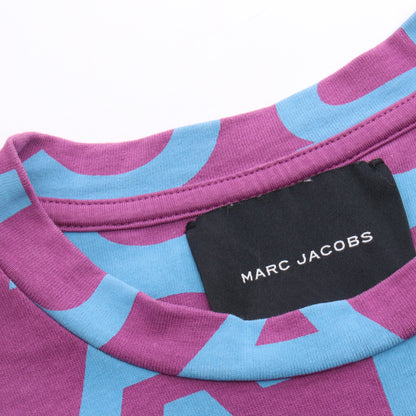 Monogram Big T-Shirt ロゴ総柄 クルーネック 半袖Tシャツ コットン パープル ブルー マークジェイコブス トップス MARC JACOBS