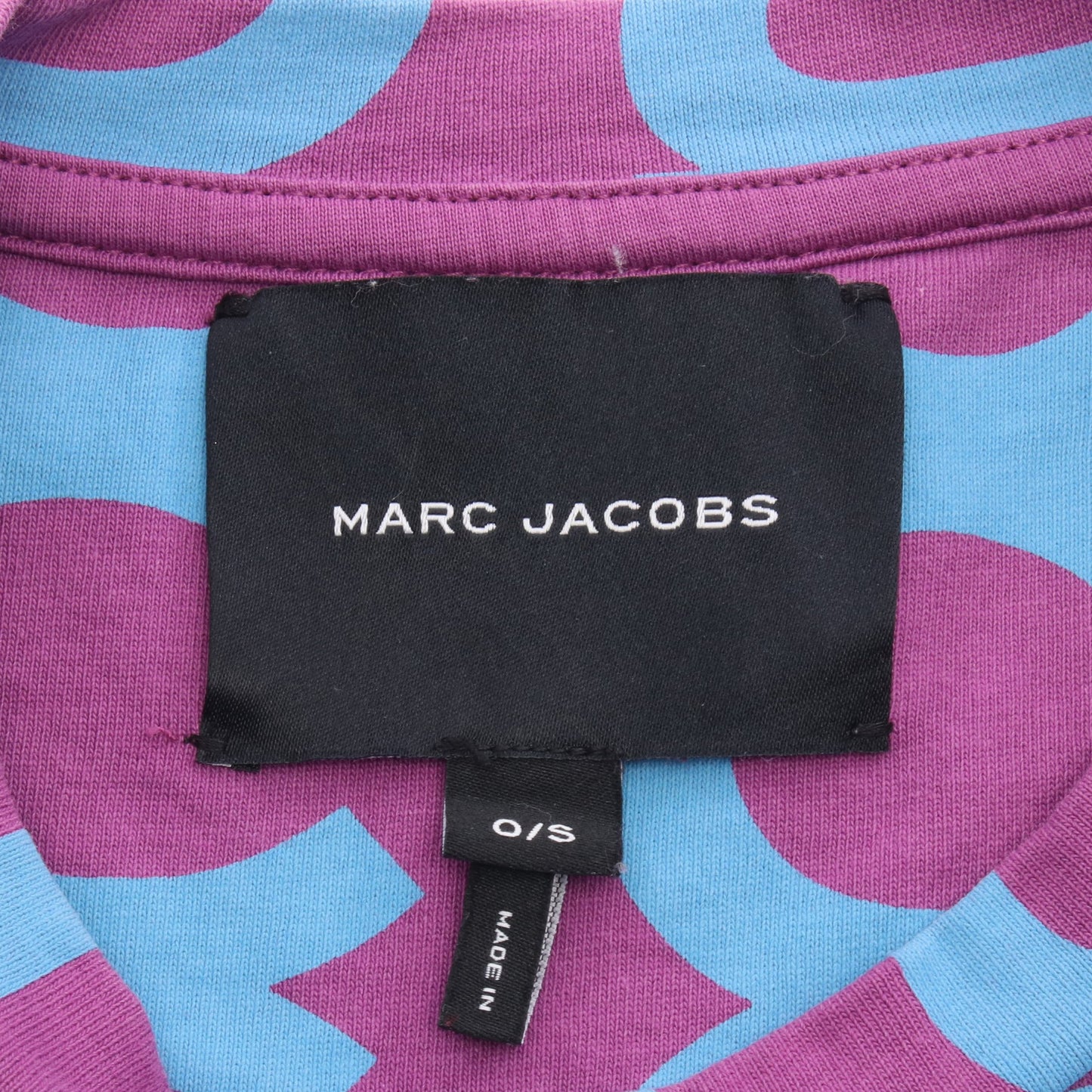 Monogram Big T-Shirt ロゴ総柄 クルーネック 半袖Tシャツ コットン パープル ブルー マークジェイコブス トップス MARC JACOBS