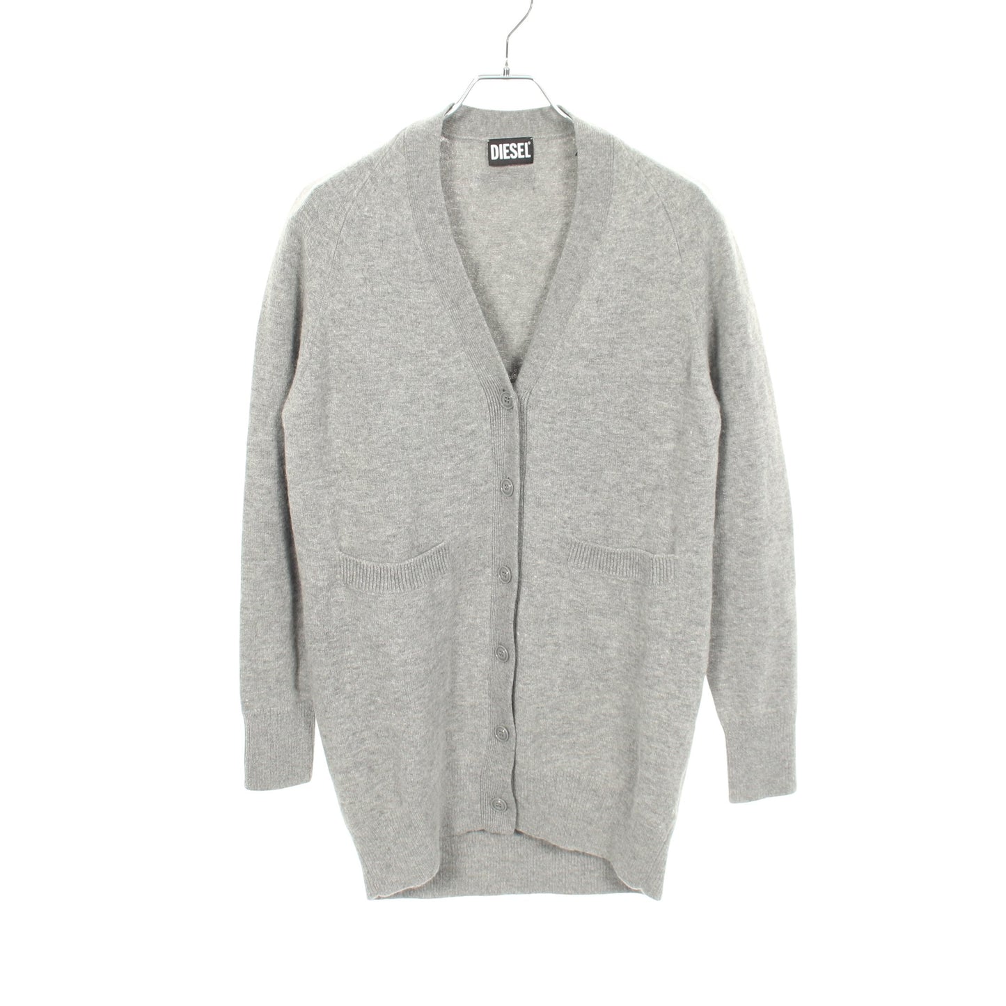 M-CLEO-NOZIP ロング カーディガン ウール グレー ディーゼル トップス DIESEL