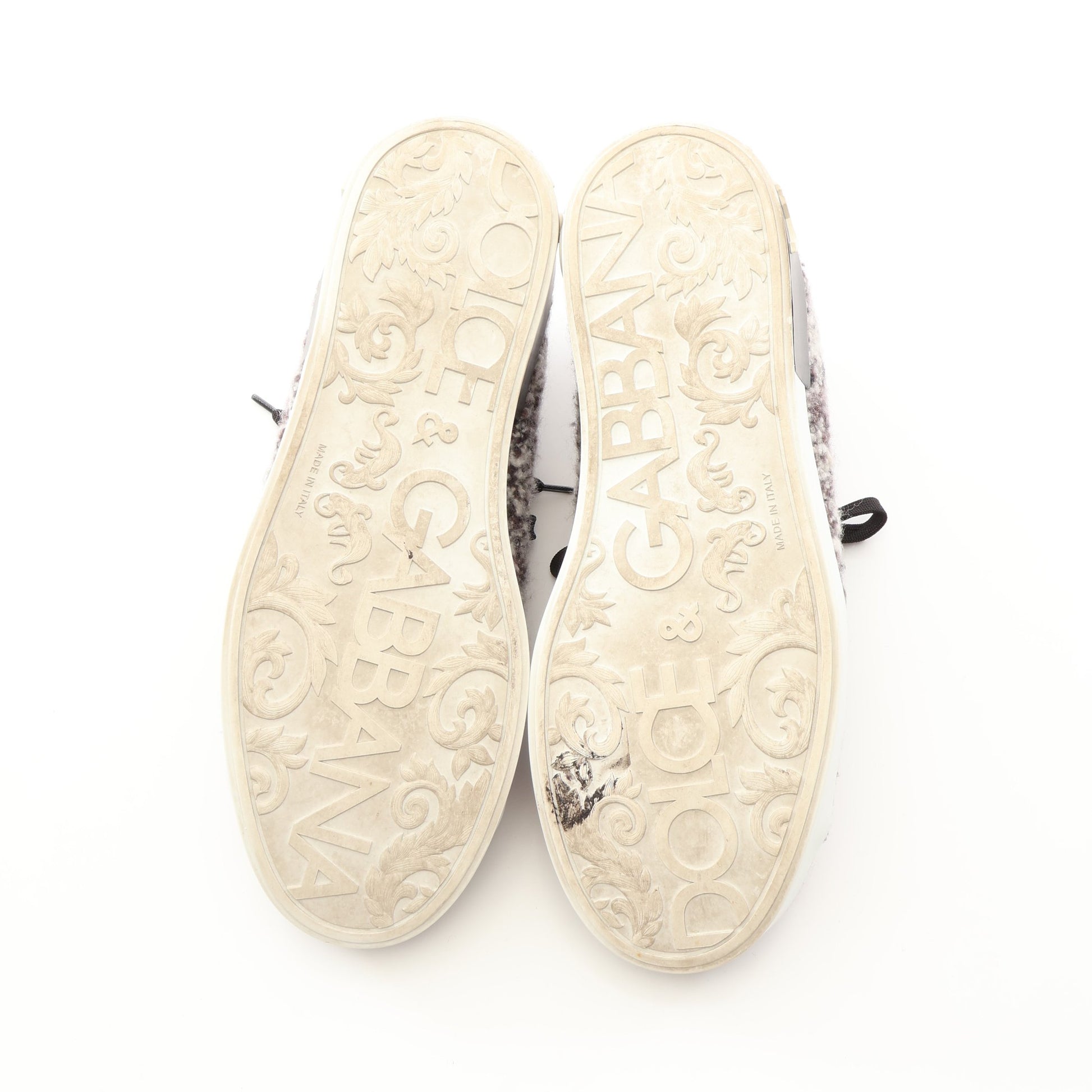 ロゴ スニーカー ファブリック ブラウン ホワイト ブラック ドルチェアンドガッバーナ シューズ DOLCE&GABBANA