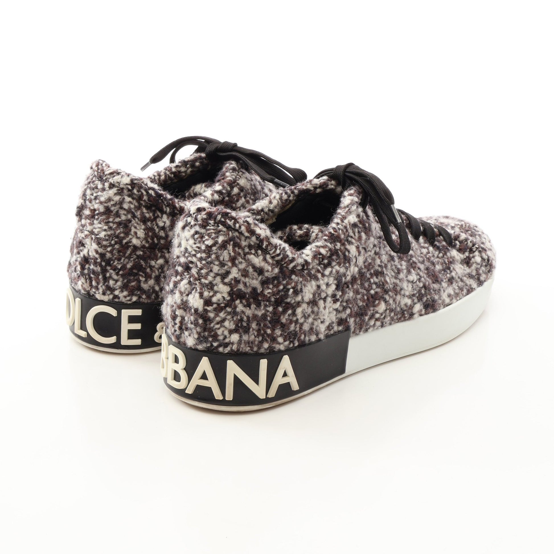 ロゴ スニーカー ファブリック ブラウン ホワイト ブラック ドルチェアンドガッバーナ シューズ DOLCE&GABBANA
