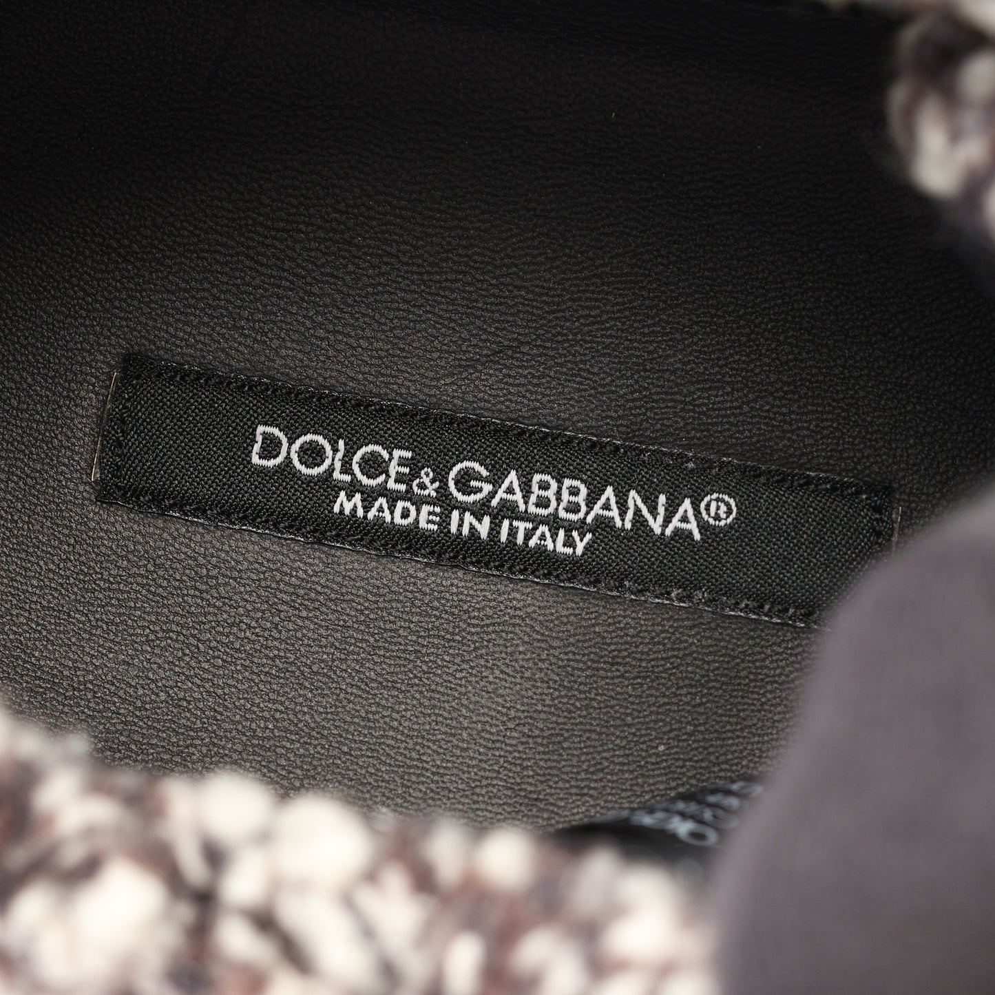 ロゴ スニーカー ファブリック ブラウン ホワイト ブラック ドルチェアンドガッバーナ シューズ DOLCE&GABBANA