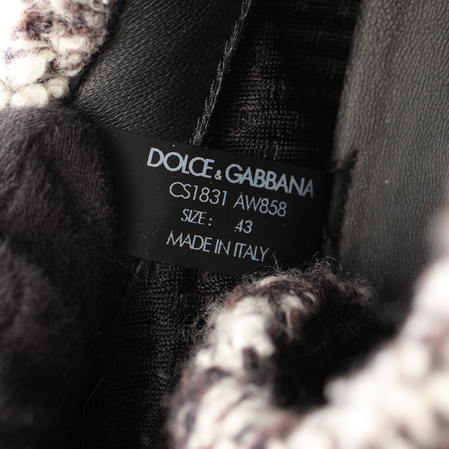 ロゴ スニーカー ファブリック ブラウン ホワイト ブラック ドルチェアンドガッバーナ シューズ DOLCE&GABBANA