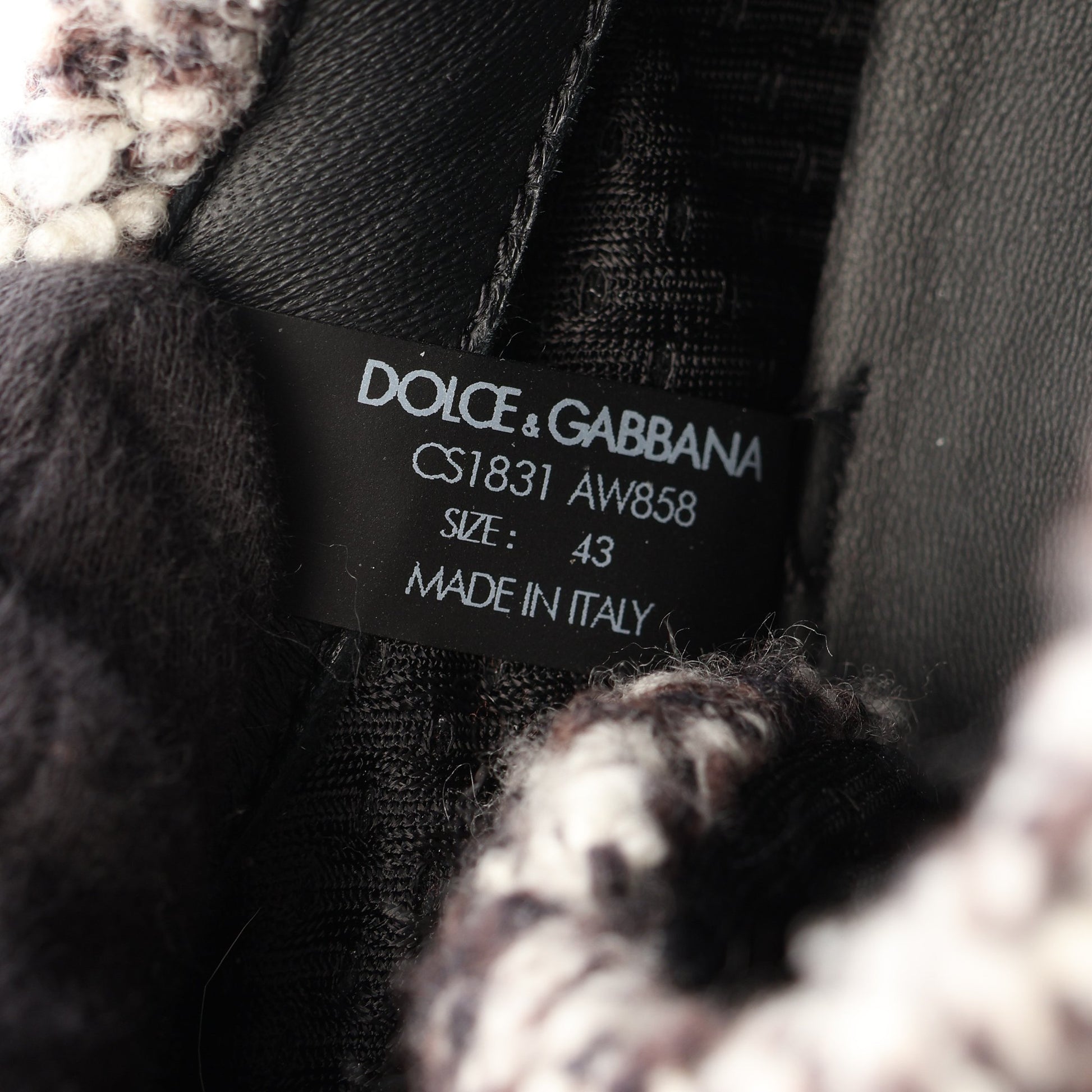 ロゴ スニーカー ファブリック ブラウン ホワイト ブラック ドルチェアンドガッバーナ シューズ DOLCE&GABBANA