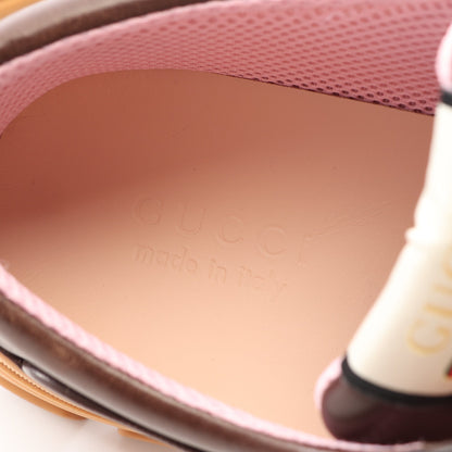 BOATREK スニーカー レザー ファブリック ダークブラウン ブルー グッチ シューズ GUCCI