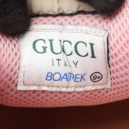 BOATREK スニーカー レザー ファブリック ダークブラウン ブルー グッチ シューズ GUCCI