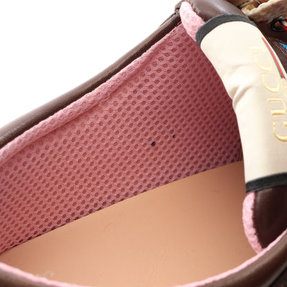 BOATREK スニーカー レザー ファブリック ダークブラウン ブルー グッチ シューズ GUCCI