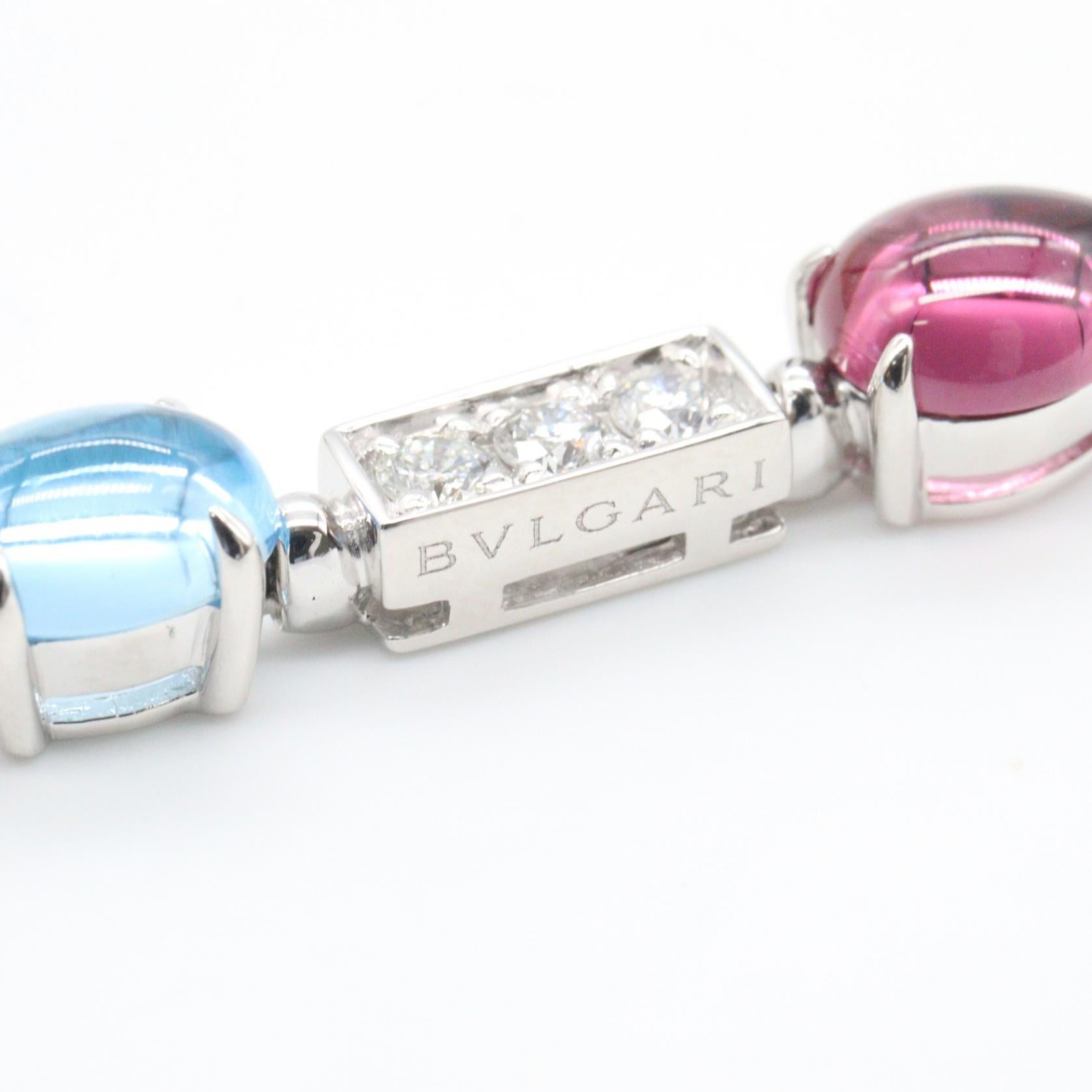 アレグラ ネックレス ネックレス K18WG ダイヤモンド 色石 ホワイトゴールド クリア マルチカラー ブルガリ アクセサリー BVLGARI
