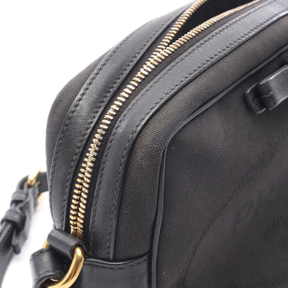 TESSUTO SOFT CALF ショルダーバッグ キャンバス レザー ブラック プラダ