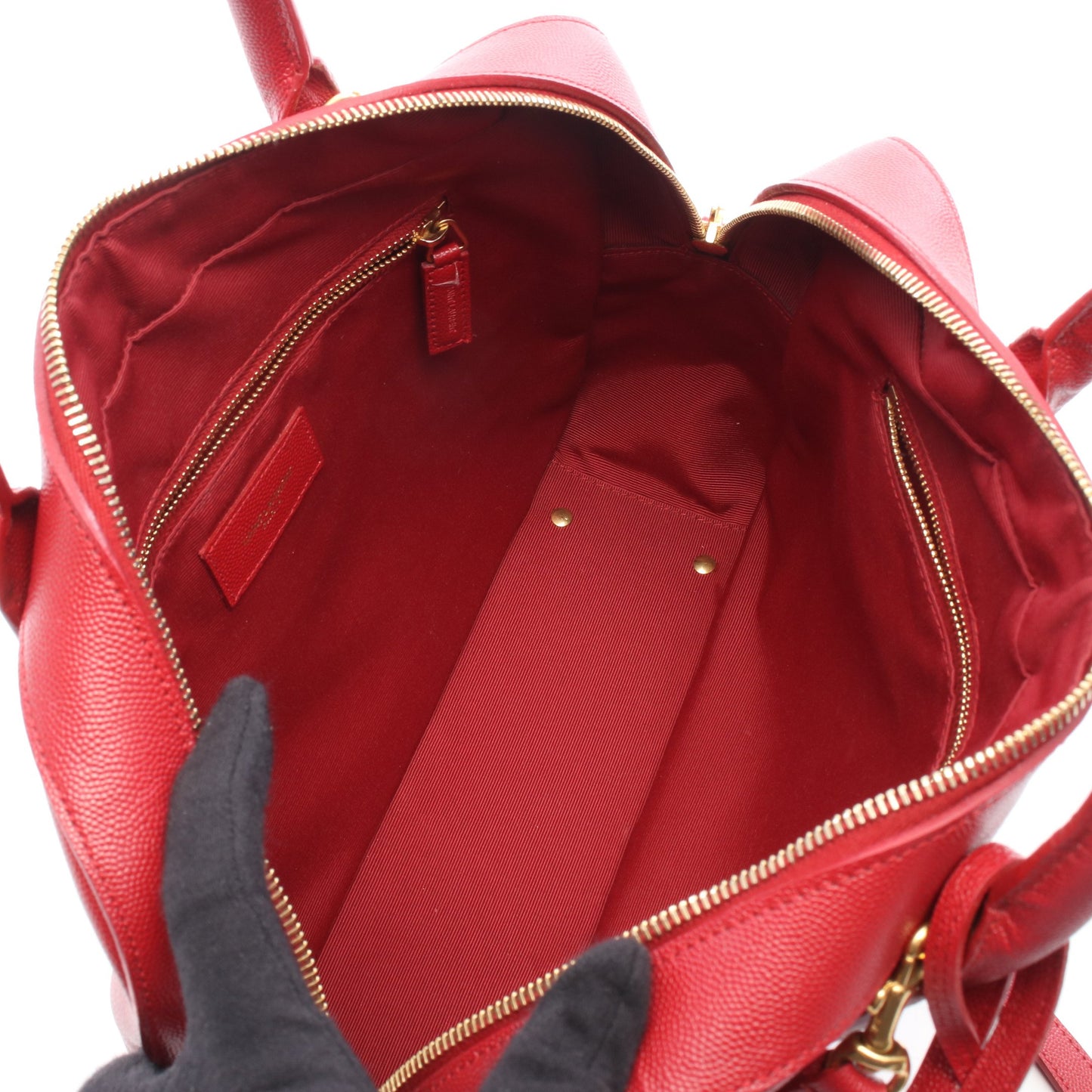 ミュージアム 2WAY ハンドバッグ レザー レッド サンローランパリ バッグ SAINT LAURENT PARIS