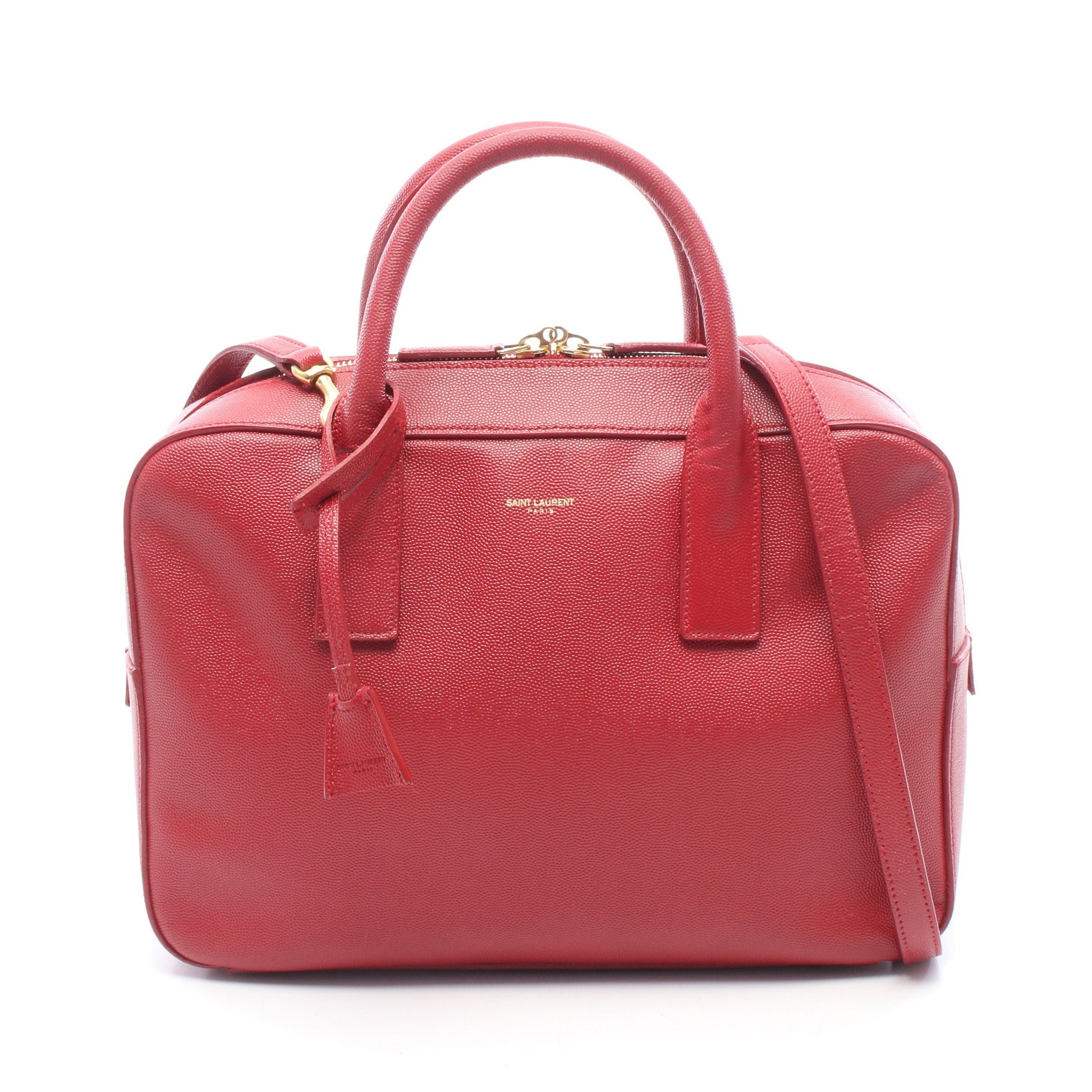ミュージアム 2WAY ハンドバッグ レザー レッド サンローランパリ バッグ SAINT LAURENT PARIS