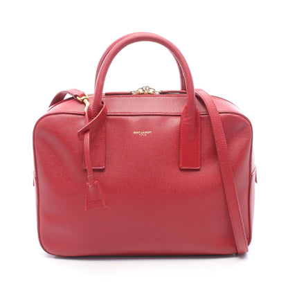 ミュージアム 2WAY ハンドバッグ レザー レッド サンローランパリ バッグ SAINT LAURENT PARIS