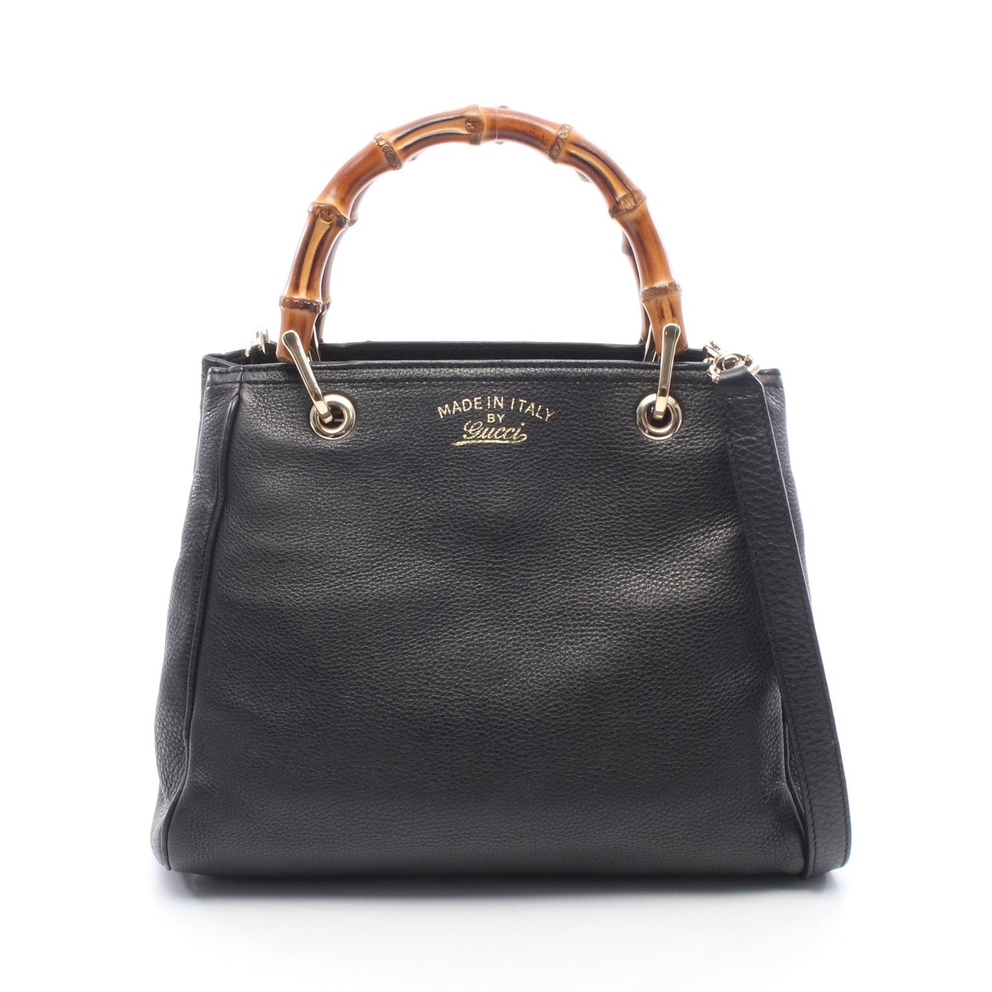 バンブー ショッパー スモール 2WAY ハンドバッグ レザー ブラック グッチ