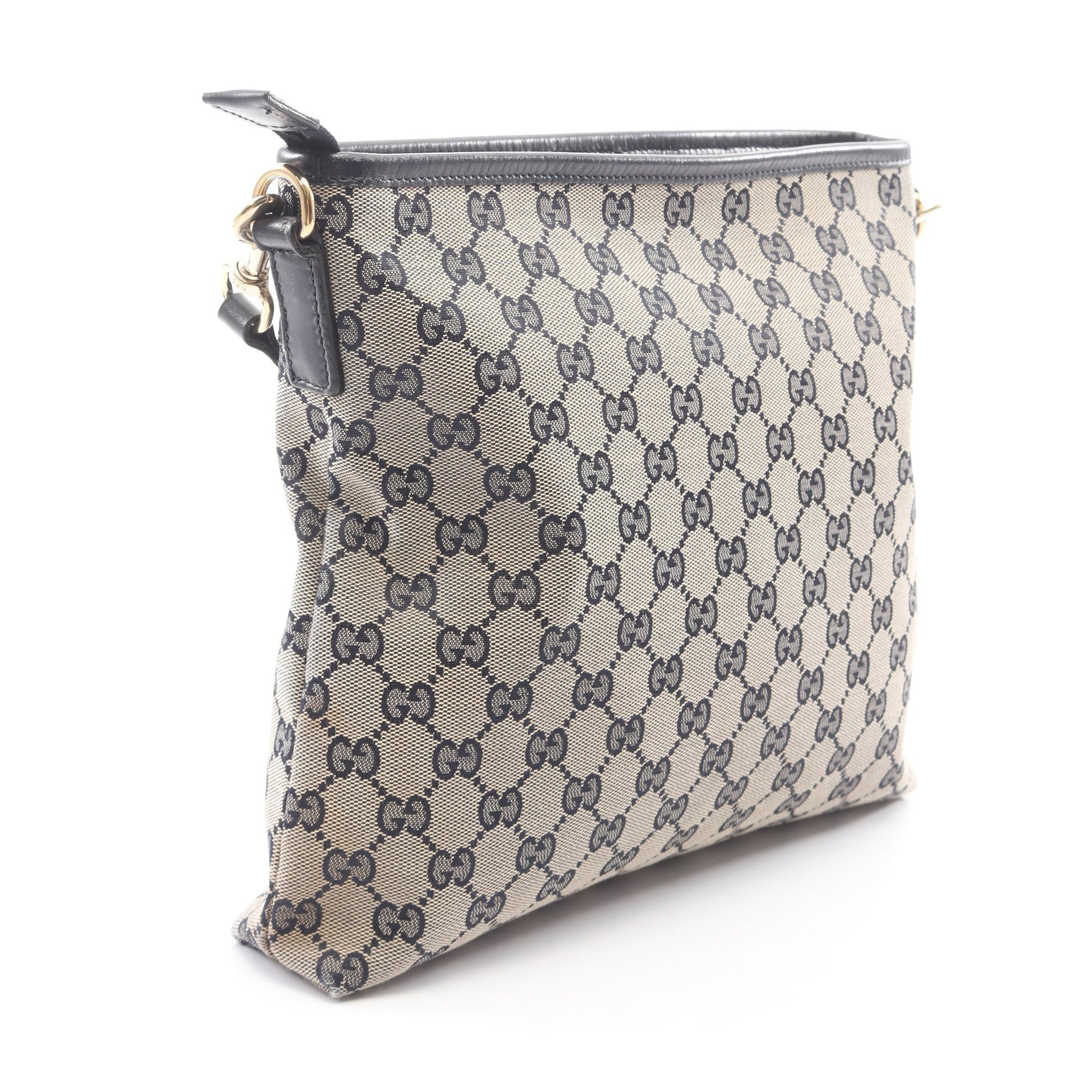 シェリーライン GGキャンバス ショルダーバッグ キャンバス レザー ベージュ ネイビー グッチ バッグ GUCCI