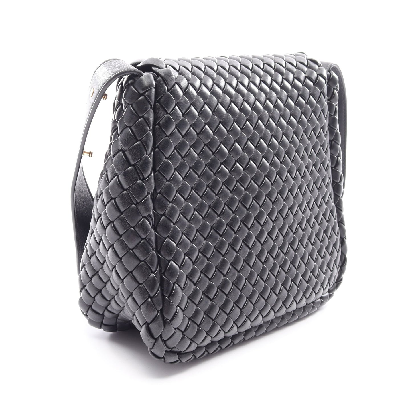 イントレチャート スモール コブル ショルダーバッグ レザー ブラック ボッテガヴェネタ