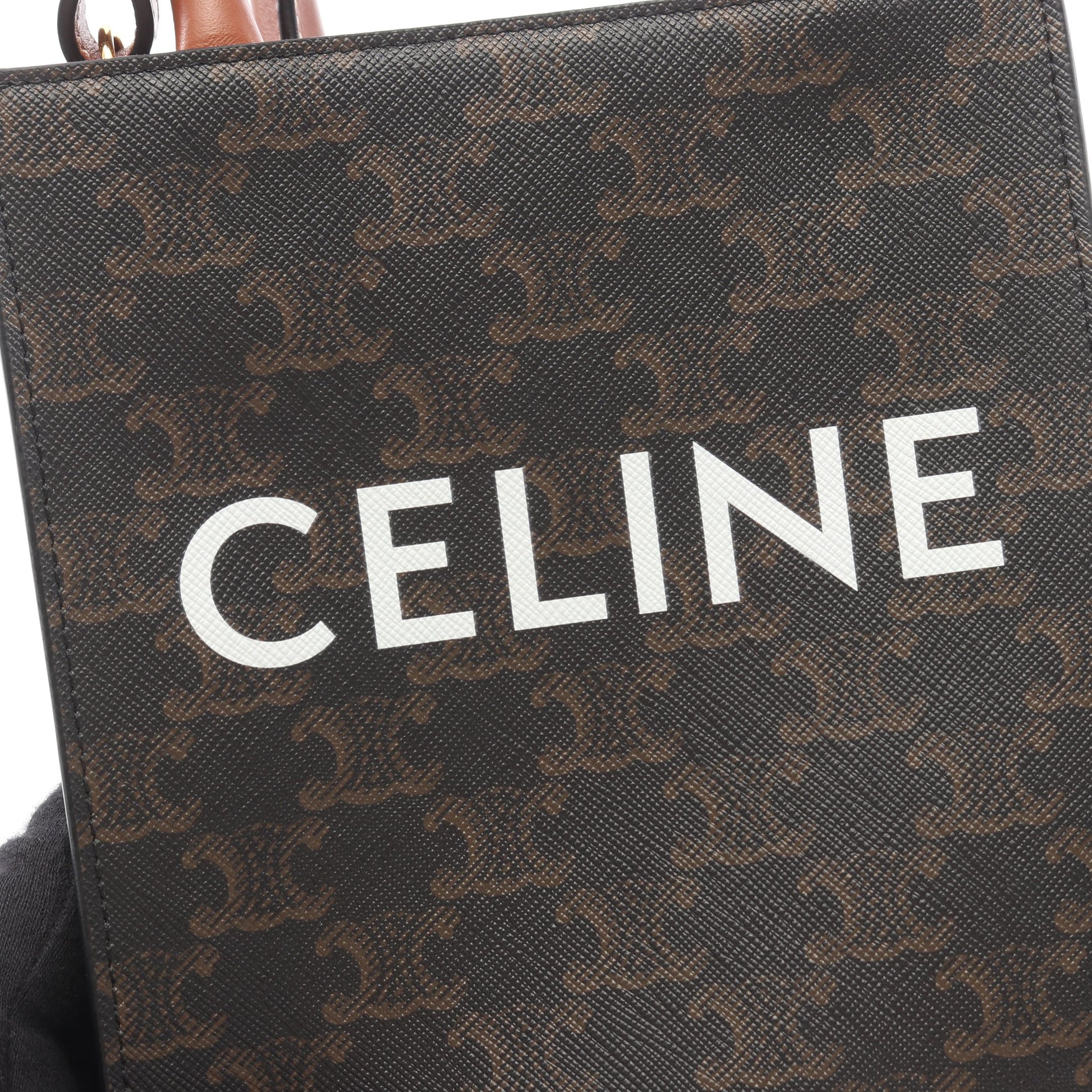 ミニ バーティカル カバ トリオンフ 2WAY ハンドバッグ PVC レザー ブラック ブラウン セリーヌ バッグ CELINE
