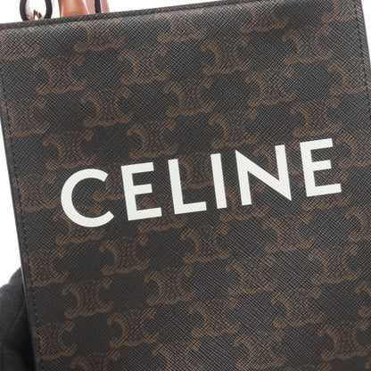 ミニ バーティカル カバ トリオンフ 2WAY ハンドバッグ PVC レザー ブラック ブラウン セリーヌ バッグ CELINE