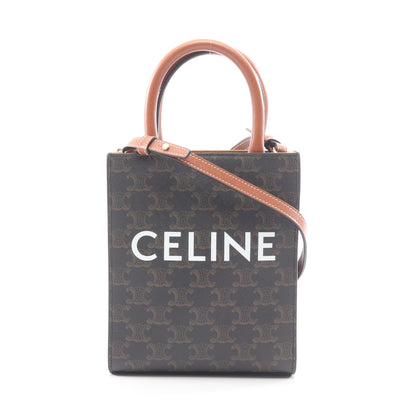 ミニ バーティカル カバ トリオンフ 2WAY ハンドバッグ PVC レザー ブラック ブラウン セリーヌ バッグ CELINE