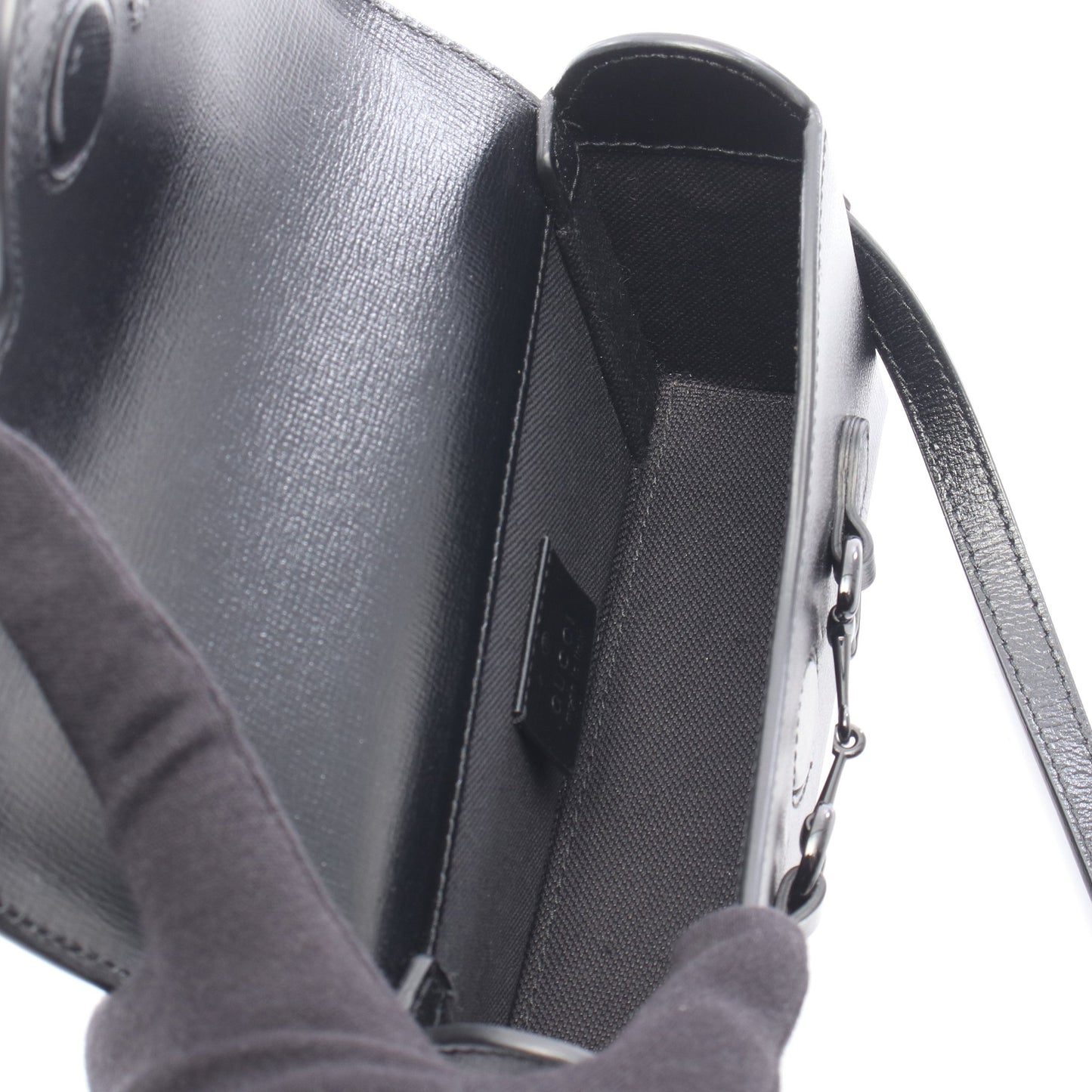 ホースビット1955 ショルダーバッグ レザー ブラック グッチ バッグ GUCCI