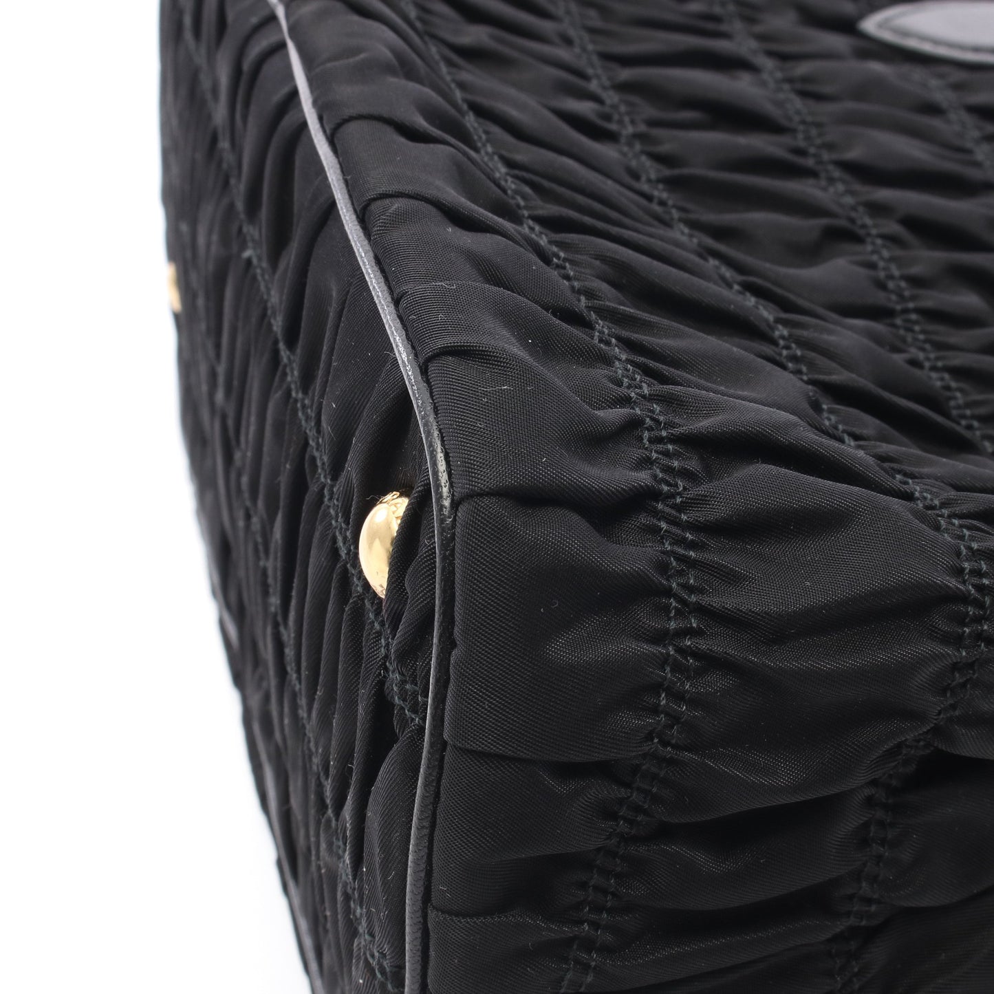 TESSUTO GAUFRE' 2WAY ハンドバッグ トートバッグ ナイロン レザー ブラック プラダ バッグ PRADA