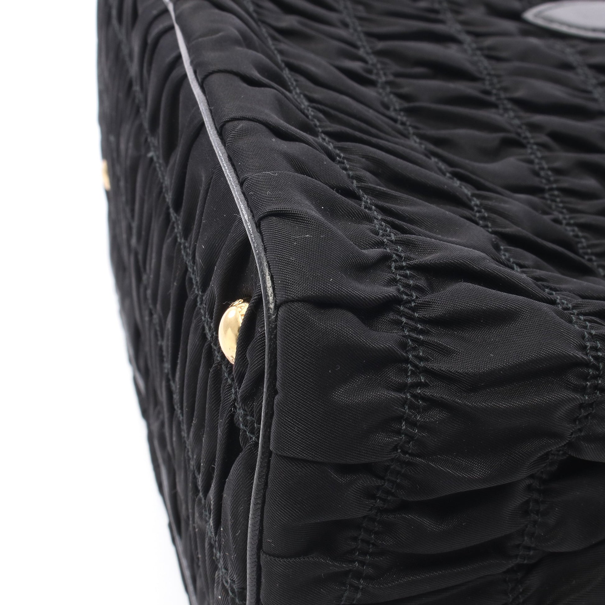 TESSUTO GAUFRE' 2WAY ハンドバッグ トートバッグ ナイロン レザー ブラック プラダ バッグ PRADA