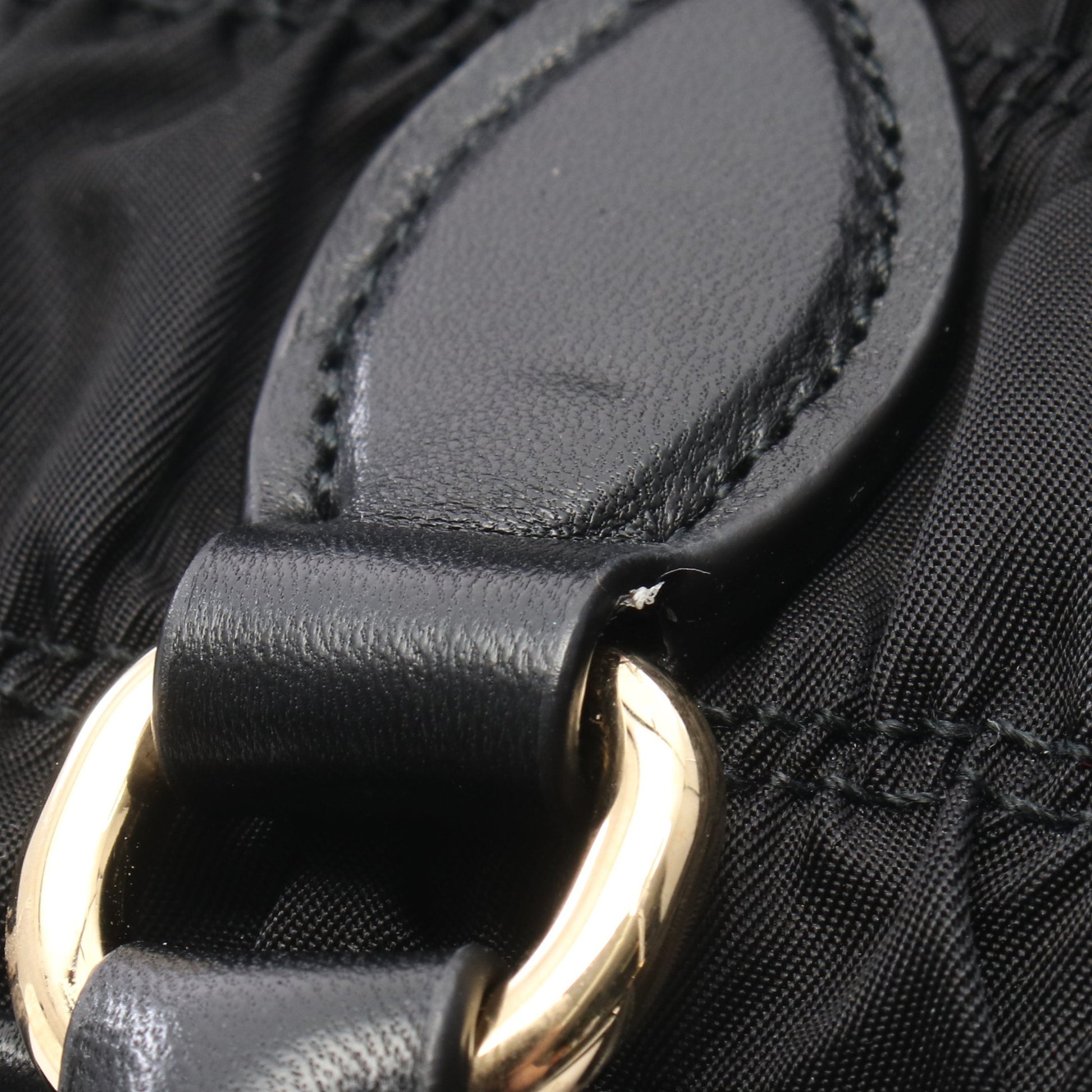 TESSUTO GAUFRE' 2WAY ハンドバッグ トートバッグ ナイロン レザー ブラック プラダ バッグ PRADA