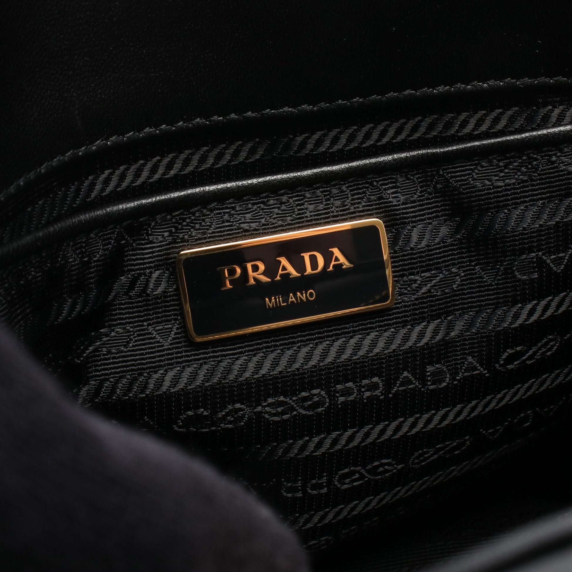 TESSUTO GAUFRE' 2WAY ハンドバッグ トートバッグ ナイロン レザー ブラック プラダ バッグ PRADA