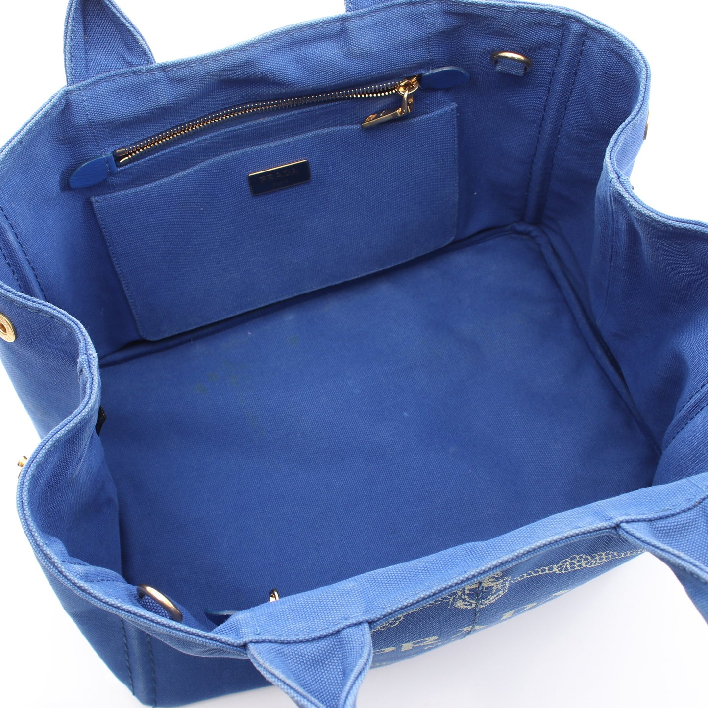 CANAPA カナパ 2WAY ハンドバッグ トートバッグ キャンバス ブルー プラダ
