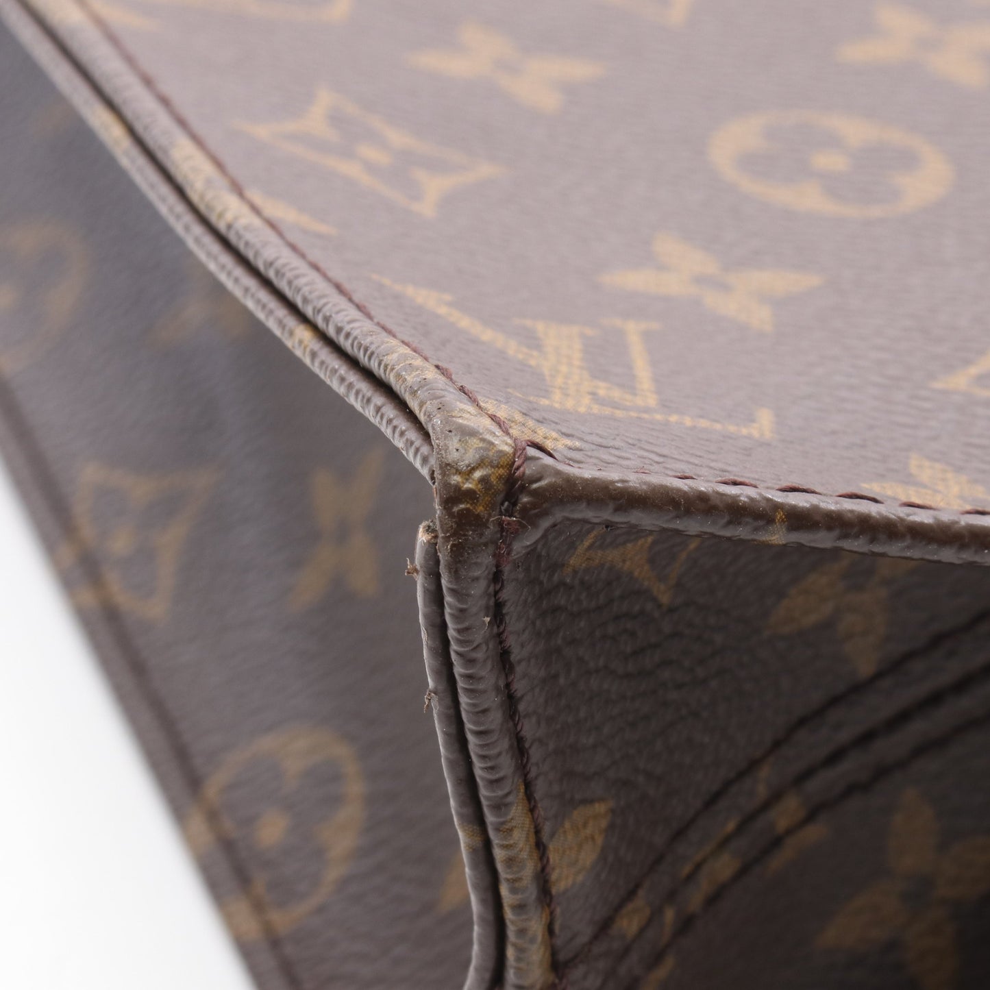 サックプラ モノグラム ハンドバッグ トートバッグ PVC レザー ブラウン ルイヴィトン バッグ LOUIS VUITTON