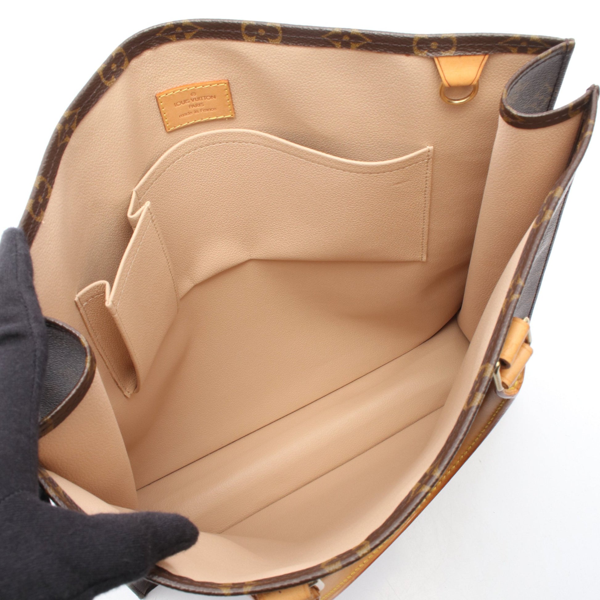 サックプラ モノグラム ハンドバッグ トートバッグ PVC レザー ブラウン ルイヴィトン バッグ LOUIS VUITTON