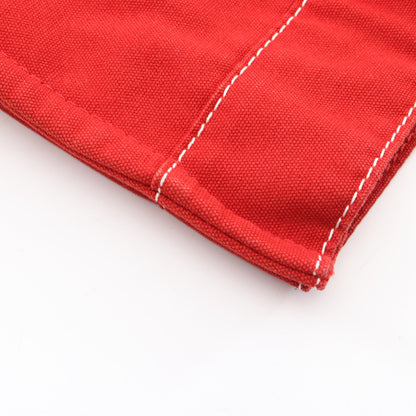 サックドーヴィルMM ハンドバッグ トートバッグ キャンバス レッド シルバー金具 エルメス