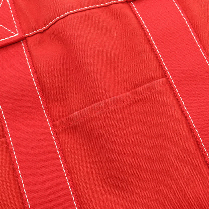 サックドーヴィルMM ハンドバッグ トートバッグ キャンバス レッド シルバー金具 エルメス