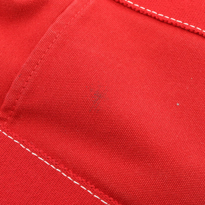 サックドーヴィルMM ハンドバッグ トートバッグ キャンバス レッド シルバー金具 エルメス