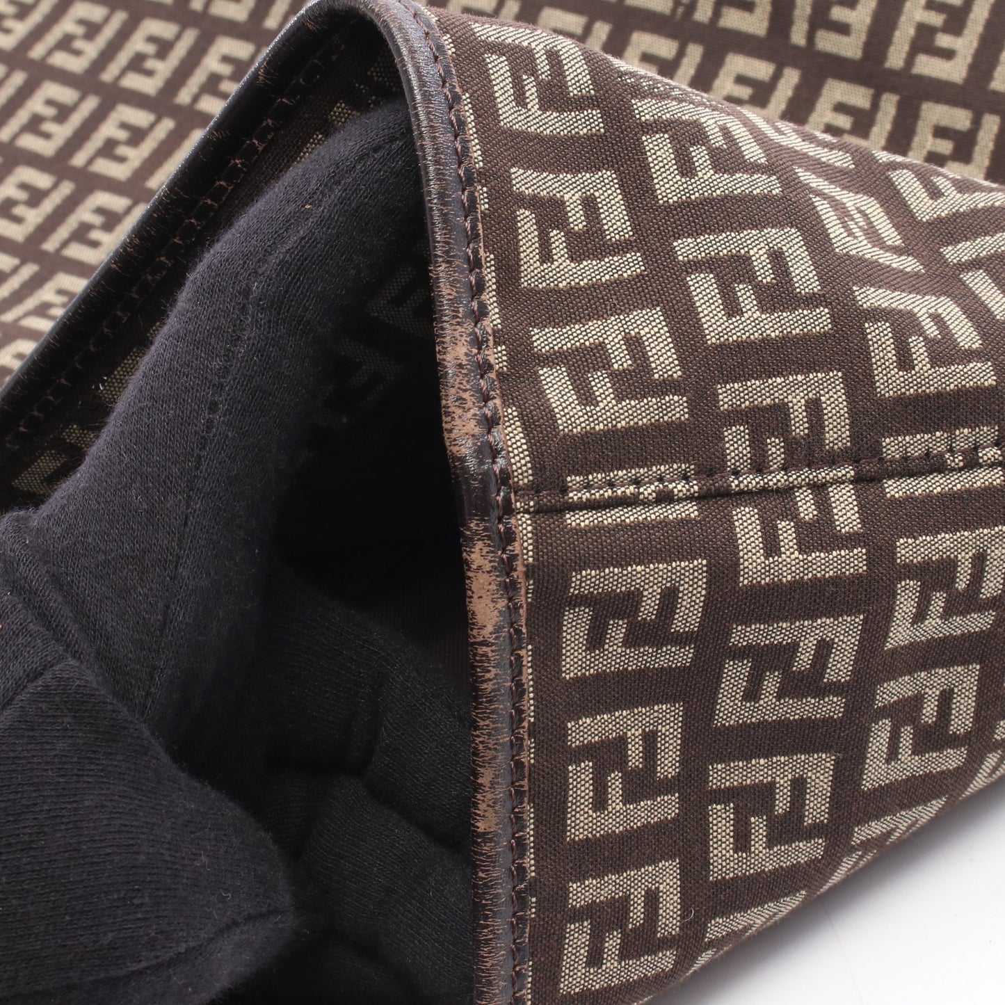 ズッキーノ ショルダーバッグ トートバッグ キャンバス レザー ダークブラウン ベージュ フェンディ バッグ FENDI