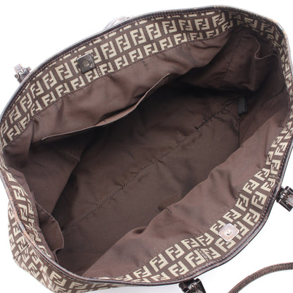 ズッキーノ ショルダーバッグ トートバッグ キャンバス レザー ダークブラウン ベージュ フェンディ バッグ FENDI
