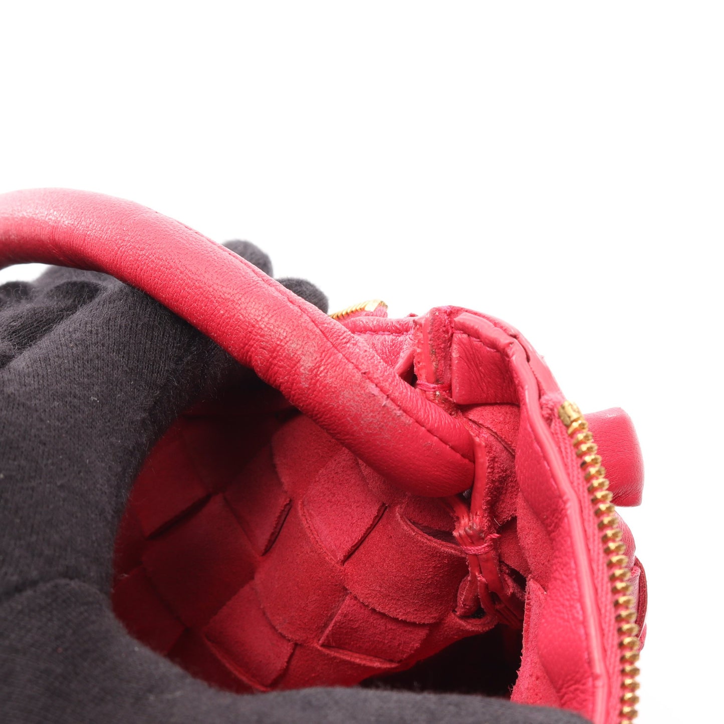 イントレチャート スモール ターンポーチ ハンドバッグ レザー ピンク ボッテガヴェネタ バッグ BOTTEGA VENETA
