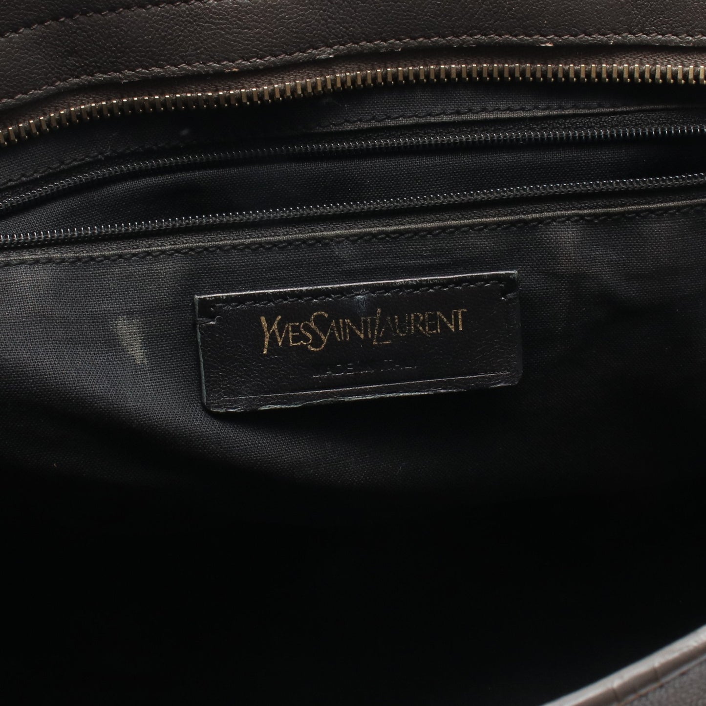 プチカバス Yライン 2WAY ハンドバッグ レザー グレー イヴサンローラン バッグ YVES SAINT LAURENT