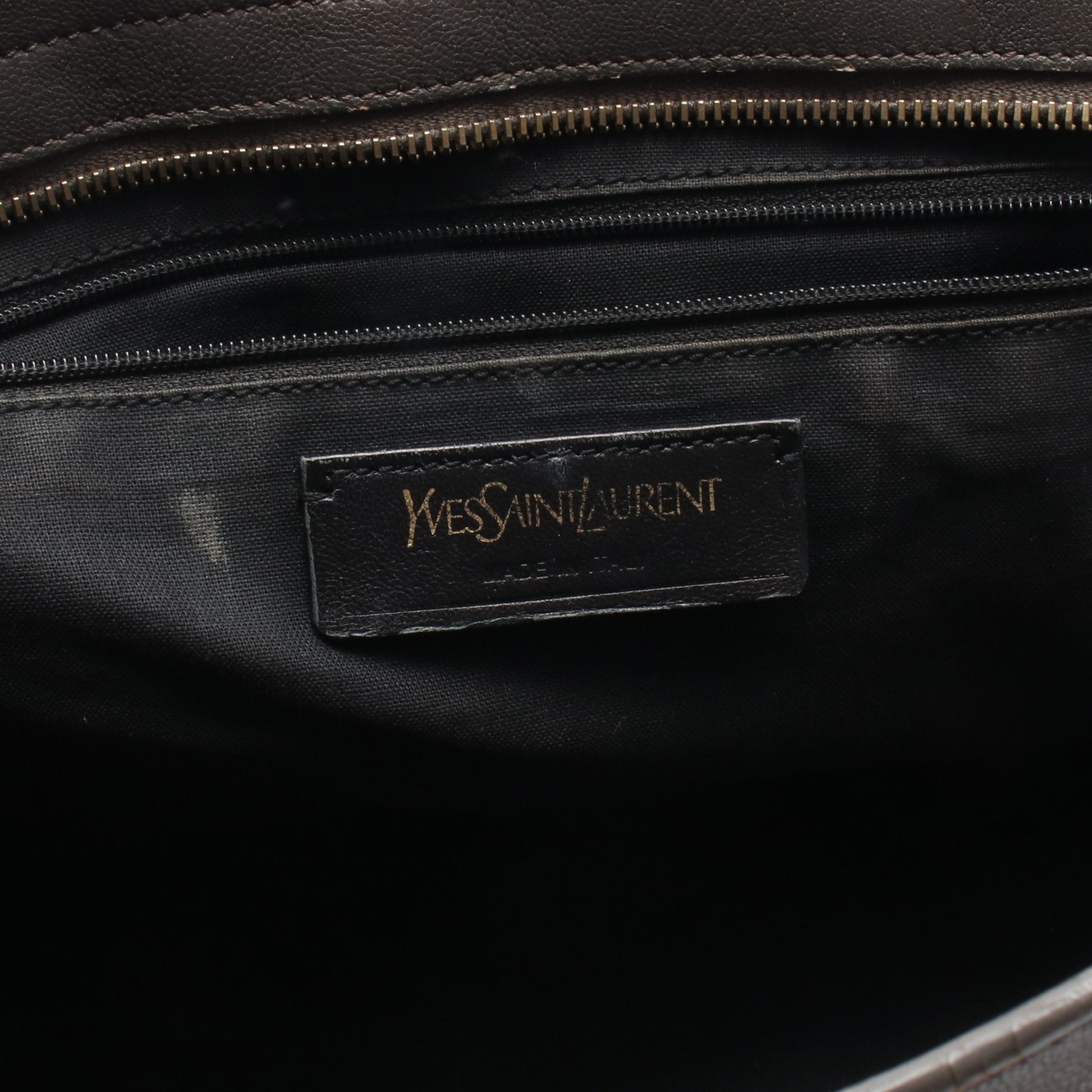 プチカバス Yライン 2WAY ハンドバッグ レザー グレー イヴサンローラン バッグ YVES SAINT LAURENT