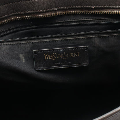 プチカバス Yライン 2WAY ハンドバッグ レザー グレー イヴサンローラン バッグ YVES SAINT LAURENT