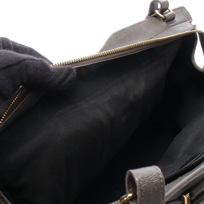プチカバス Yライン 2WAY ハンドバッグ レザー グレー イヴサンローラン バッグ YVES SAINT LAURENT