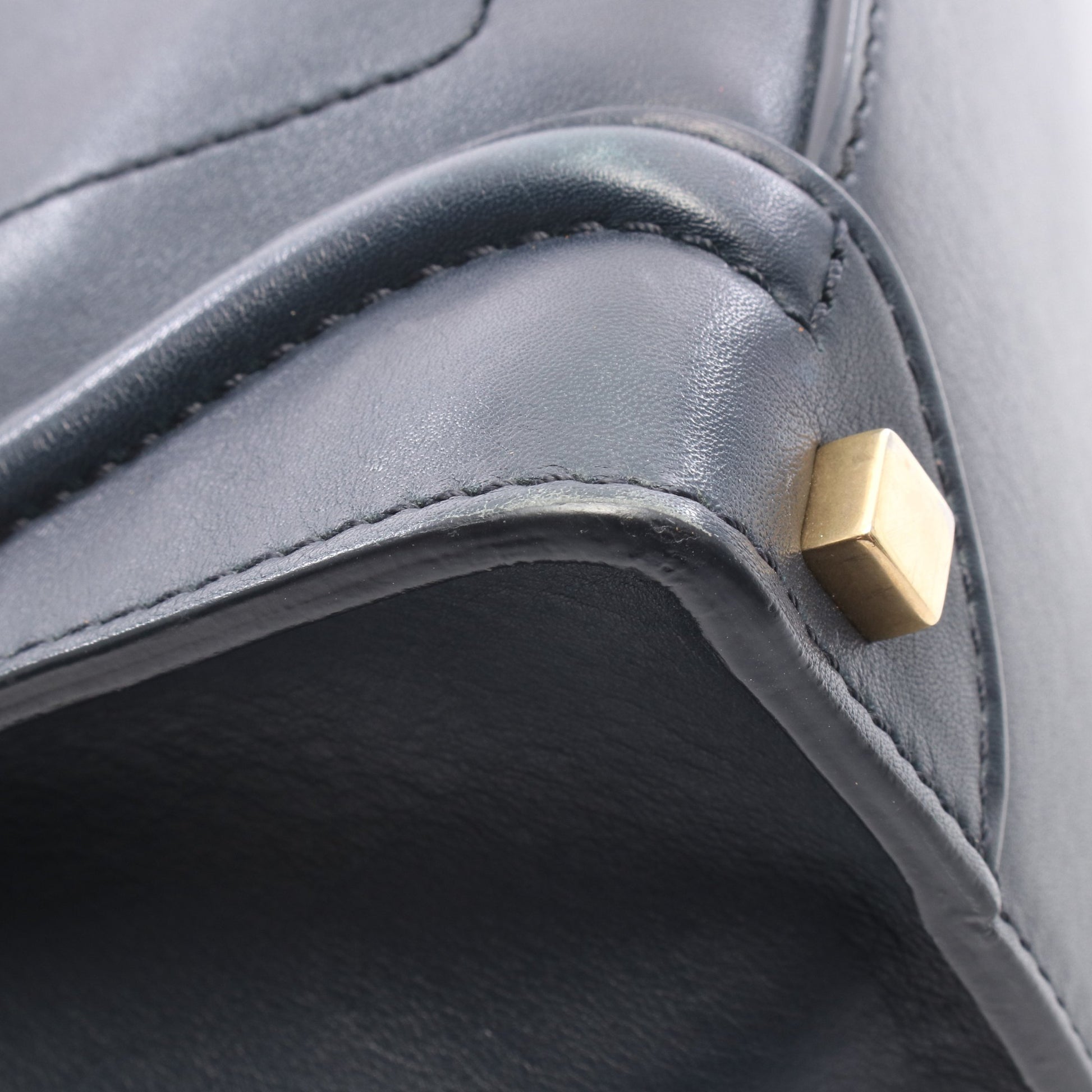 ラゲージ マイクロショッパー ハンドバッグ トートバッグ レザー ネイビー セリーヌ バッグ CELINE