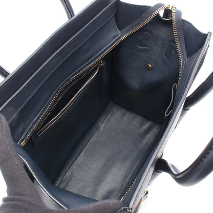 ラゲージ マイクロショッパー ハンドバッグ トートバッグ レザー ネイビー セリーヌ バッグ CELINE