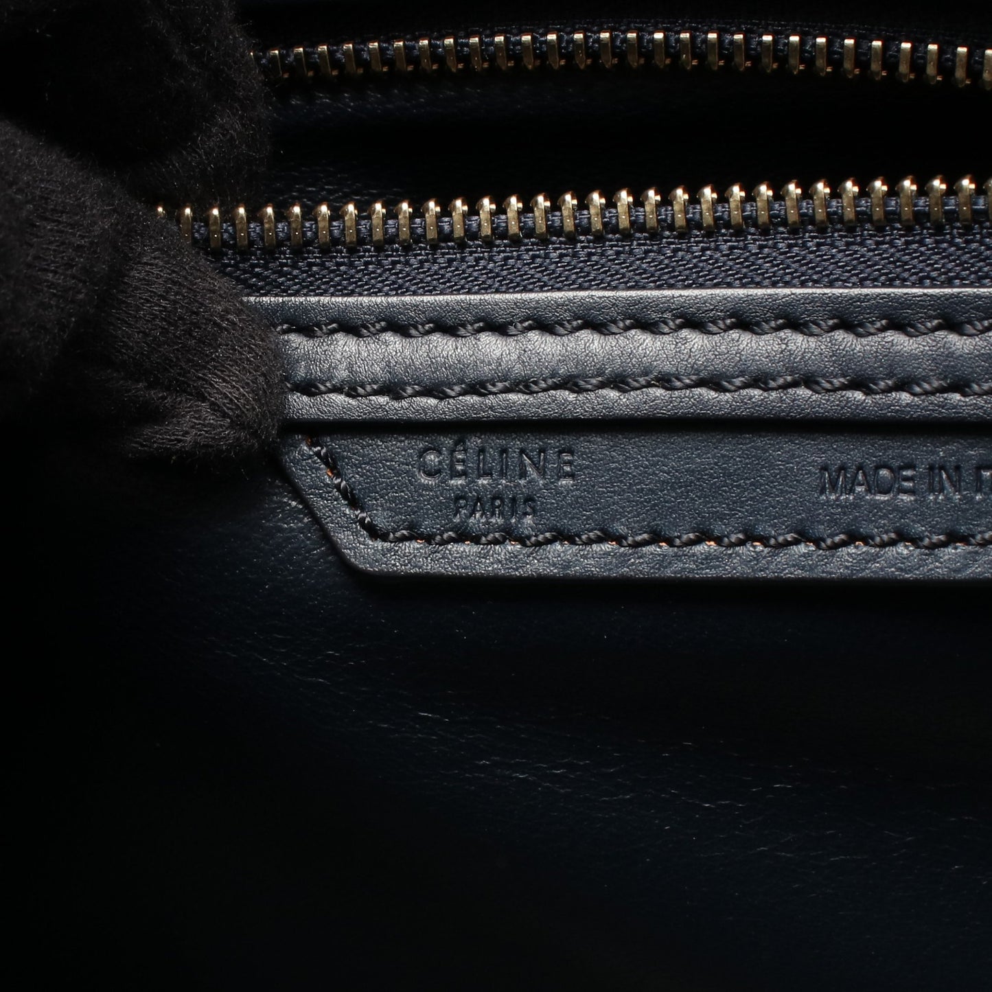 ラゲージ マイクロショッパー ハンドバッグ トートバッグ レザー ネイビー セリーヌ バッグ CELINE