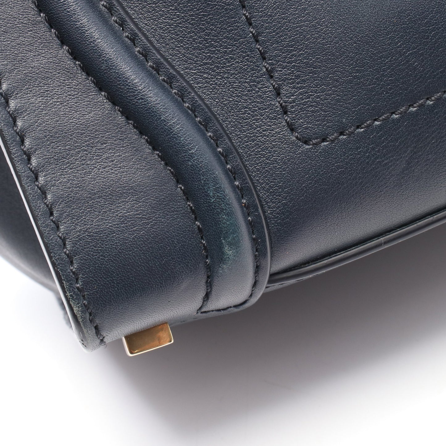ラゲージ マイクロショッパー ハンドバッグ トートバッグ レザー ネイビー セリーヌ バッグ CELINE