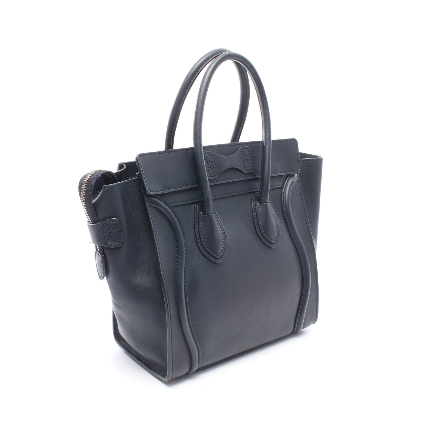 ラゲージ マイクロショッパー ハンドバッグ トートバッグ レザー ネイビー セリーヌ バッグ CELINE