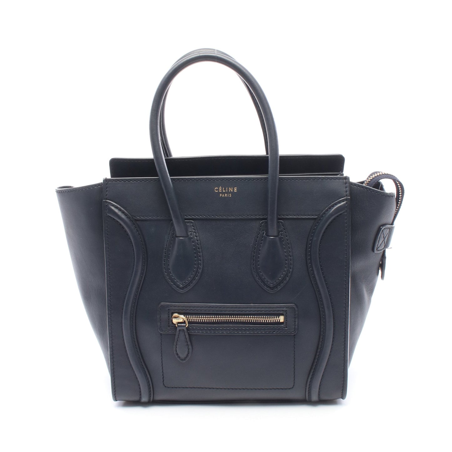 ラゲージ マイクロショッパー ハンドバッグ トートバッグ レザー ネイビー セリーヌ バッグ CELINE