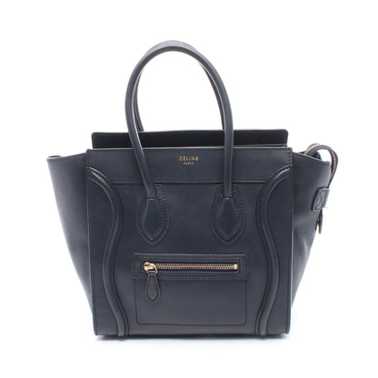 ラゲージ マイクロショッパー ハンドバッグ トートバッグ レザー ネイビー セリーヌ バッグ CELINE