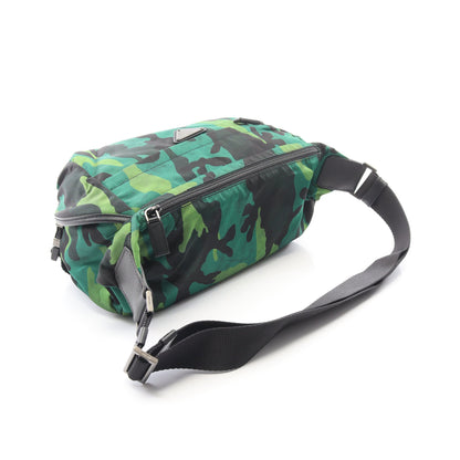 TESSUTO CAMOUFL ショルダーバッグ ナイロン サフィアーノレザー グリーン ブラック ライトグリーン プラダ