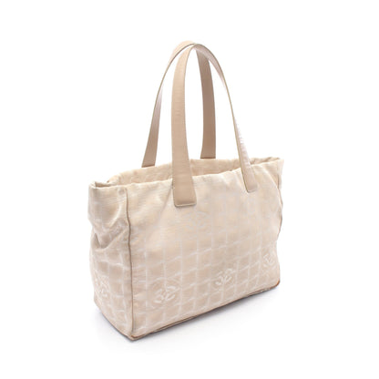 ニュートラベルラインMM ハンドバッグ トートバッグ ナイロンキャンバス レザー ベージュ ゴールド金具 シャネル バッグ CHANEL